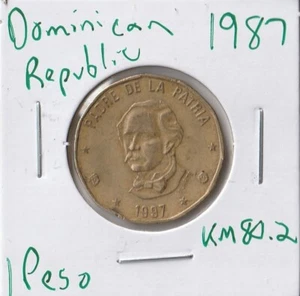Moneda República Dominicana 1 Peso 1997 KM80.2 - Imagen 1 de 2