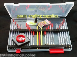 Float Box Clear Waggler Fishing Floats 5 Division  Dinsmores Shot , Plummets  - Picture 1 of 1