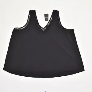 NEW Torrid Women Blouse V Neck Top Sleeveless Polyester Black Plus Size 4 - Picture 1 of 8