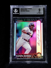 BARRY BONDS 1999 BOWMAN CHROME REFRACTOR BASEBALL CARD #34 BECKETT BGS 9 MINT