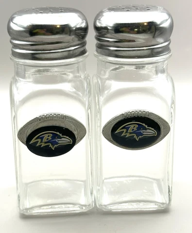 Baltimore Ravens NFL Glass Salt & Pepper Shaker Set Cover