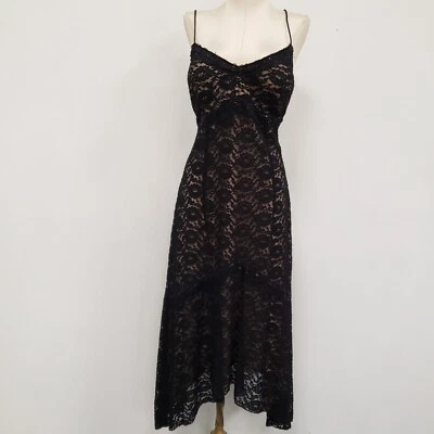 Vestido midi vintage Betsy & Adam para mujer Y2K Whimsigoth talla 14 cóctel bruja Foto 1 de 4