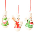 Snowmen Baking Goodies Christmas Holiday Ornaments Set of 3
