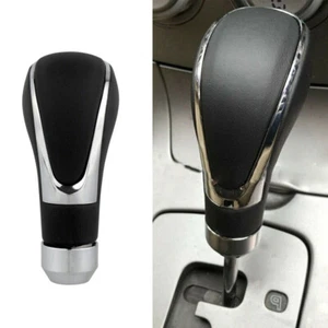 1x Black Leather Automati Car Gear Stick Shift Knob Shifter Lever Head Universal - Picture 1 of 7