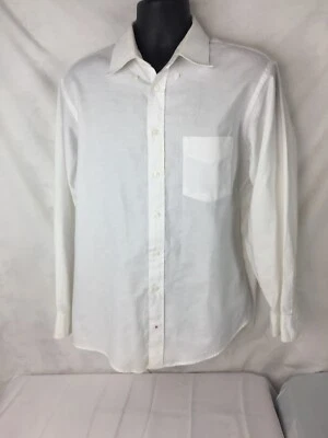 Mens Long Sleeve Dress Shirt Hathaway 17 34 White - Image 1 of 4