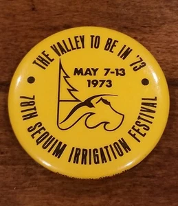 De colección Sequim Irrigation Festival Washington 1973 78o Alfiler Anual con Botones Pinback - Imagen 1 de 2