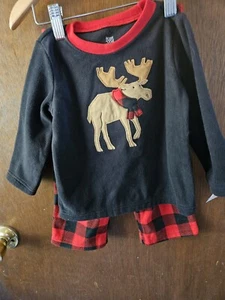 NWT Just One You by Carters  Polar Fleece Moose Pajama Set Size 18 Months - Picture 1 of 8