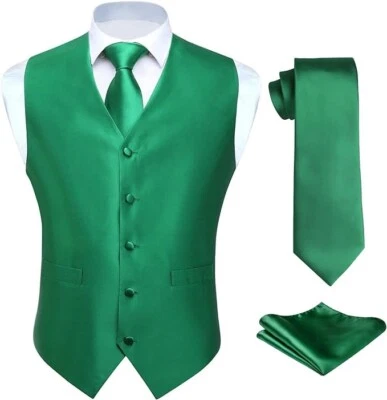 Classic Men Paisley Design Dress Vest and Neck Tie Hankie Set For Suit or Tuxedo - Image 1 of 3