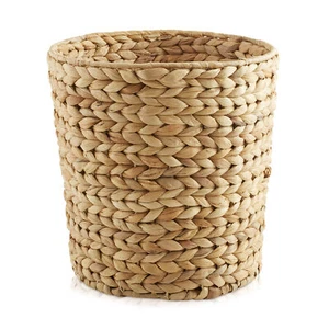 Bathroom Trash Can - Natural, Woven Hyacinth Wicker Waste Basket for Office - Picture 1 of 1