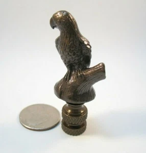 LAMP FINIAL BRONZE PARROT 2 1/2 INCHES  TALL OVERALL NEW BIRD FINIAL  #1444 - Picture 1 of 4