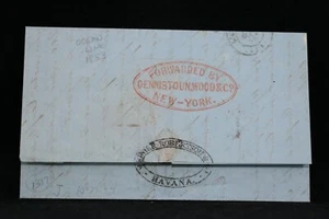 Transatlántico: cubierta sin estampillas de 1853, reenviada por Dennistoun, Wood & Co - Imagen 1 de 4
