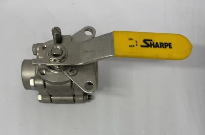 1/2" NPT Sharpe, 316 S/S, Steam Service, 3-Pc Ball Valve, w/Lock Handlle, New - Image 1 of 4