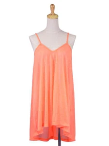 Love & Love Electric Pop Funky Spaghetti Straps Heather Knit Tunic Dress - Picture 1 of 4