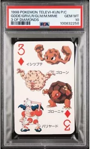 PSA10 1998 POKEMON TELEVI-KUN PLAYING CARDS GEODUDE/GRAVELER/GOLEM/MR.MIME - Picture 1 of 4