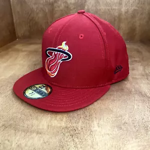 New Era 59FIFTY Men's 7 5/8 Cap Miami Heat Hardwood Classics Red Fitted Hat - Picture 1 of 14