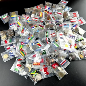 Coin Collection Lot of 896 Different World Coins with Flags for a Binder! - Picture 1 of 11