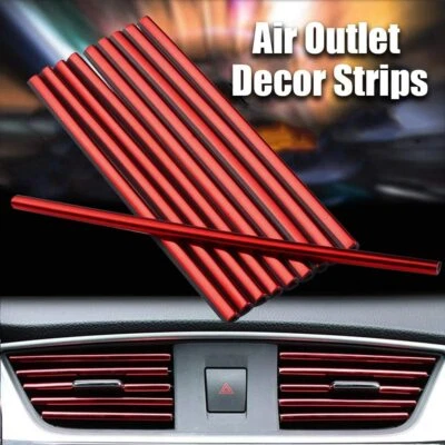 10× Car Interior Air Conditioner Vent Outlet Decoration Stripe Cover Accessories - Image 1 of 4