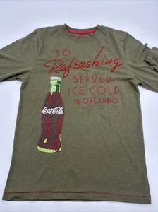 Coca Cola Long Sleeve Shirt Men Small Green Embroidered Graphic Print…#4599 - Picture 1 of 7