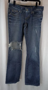Guess Jeans Women's Size 28 Blue Distressed/Destroyed Daredevil Bootcut - Picture 1 of 22