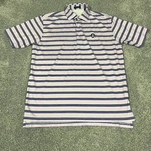 Turtleson Stonewall Links Country Club Polo Shirt Mens M Purple Striped Golf - Picture 1 of 9