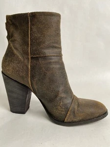 Luca Valentini braune High Heel-Booties aus Leder im Used-Look Größe 39 9 Italien - Bild 1 von 8