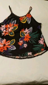 Old Navy Girls Strapped  Top  Preowned Floral Size 14 Fringe On Hem - Picture 1 of 3