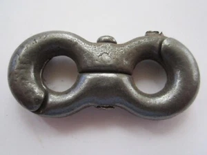 ANTICO VINTAGE 3/8" FERRO GRILLO TRONCO CATENA GIUNZIONE MAGLIA, NUOVO VECCHIO MAGAZZINO - Foto 1 di 7
