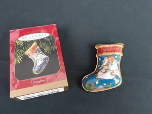Hallmark Keepsake Christmas Ornament  Daughter 1997 Pressed Tin Stocking - Picture 1 of 2