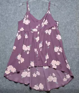 Torrid Tank Top Women 2X Purple Pink Boho Floral Cami Flowy Light Beach High Low - Picture 1 of 12