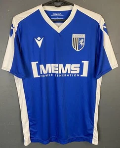 MACRON MEN'S FC GILLINGHAM 2022/2023 HOME SOCCER FOOTBALL SHIRT JERSEY SIZE S - Picture 1 of 7
