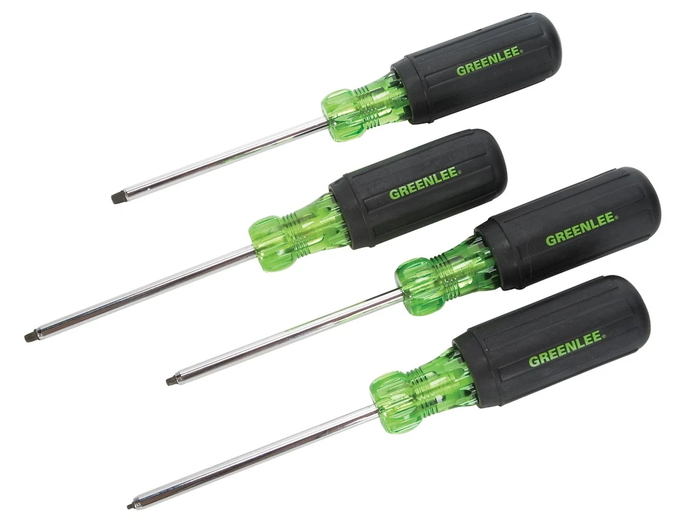 Greenlee 4 Piece Square Recess Tip Screwdriver Set with Cushioned Grip - Image 1 of 1