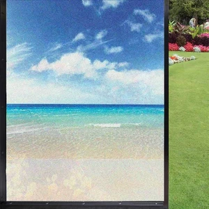 Ocean Frosted Window Film Window Privacy Film,Tropical Sandy Beach at Summer ... - Picture 1 of 7