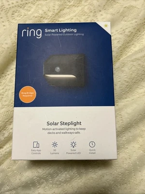 Ring Smart Lighting Outdoor Solar Steplight Motion-Sensor Smart Black - Image 1 of 4