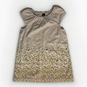 Tea Collection Mod Gray Geometric Pattern Summer Spring Dress Girl Size 5 NWOT - Picture 1 of 9