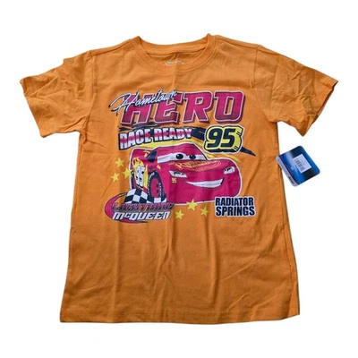 Disney Cars Lightning McQueen Hometown Hero Racing Graphic Tee Shirt Kid SZ 7/8 - Image 1 of 4