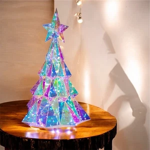 Kristalloptik irisierender Weihnachtsbaum Multifunktion LED Lichterkette 50cm - Bild 1 von 7