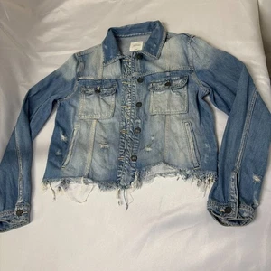 Chaqueta de mezclilla Hidden Rebel para mujer talla L deshilachada desgastada lavado ligero ligera - Imagen 1 de 10