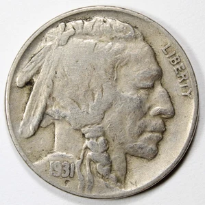 1931-S Buffalo Nickel Circulated Semi-Key Date | Free Shipping - Picture 1 of 5