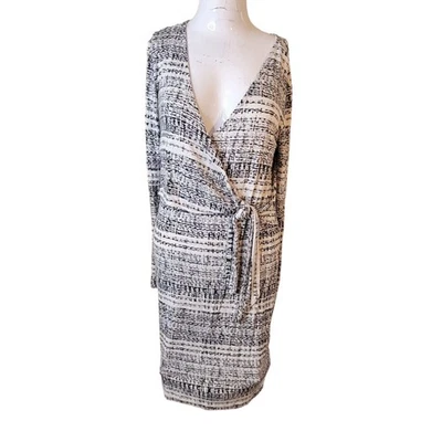 Cynthia Rowley Pequeño Mujer Vestido Suave Elástico Cuello en V Envoltura Corbata Lazo Cinturón Foto 1 de 4