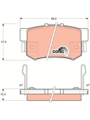 TRW DTEC Brake Pads fits Honda Legend 3.2 KA8 i 24V (KA8) (GDB3154DT) - image 1 of 4