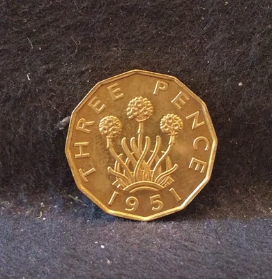 1951 Great Britain 3 pence, George VI, good red proof, KM-873 - Image 1 of 4