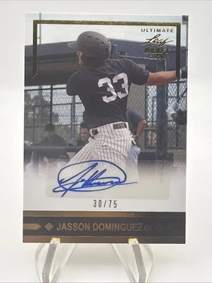 2020 Jasson Dominguez Auto /75 Leaf Ultimate Draft - Image 1 of 2