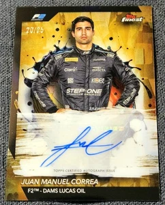 2024 Topps Finest Formula 1 F1 Gold /25 Auto Juan Manuel Correa Chrome F2 #FAC - Picture 1 of 2