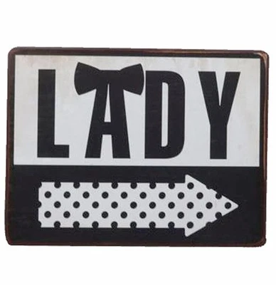 Vintage Blechschild - LADY - Wandschschild im Retro Style Wegweiser 35 x 26 cm - Bild 1 von 2