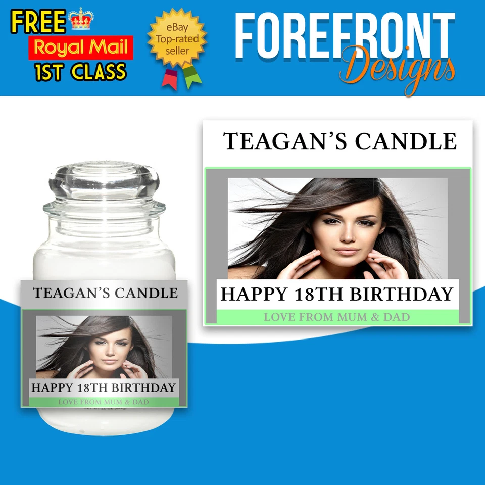 FOREFRONTDESIGNS Personalised Candle label/sticker, Perfect Birthday/Wedding/Christening Gift