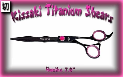 Kissaki Pro 7.0" Haniku Black Titanium Salon Hair Shears Hair Cutting Scissors - Image 1 of 3