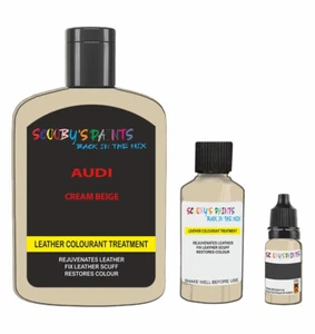 Leather Paint for AUDI CREAM BEIGE Car Seat Repair scratches scuff marks - Picture 1 of 5