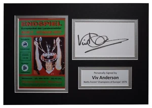 Viv Anderson Signed Autograph A4 photo display Notts Forest European Cup 1979 - Picture 1 of 6