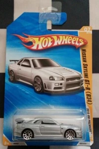 Hot Wheels 2010 New Models Nissan Skyline GT-R R34 Long Card Tampo Error Silver - Picture 1 of 8