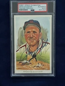 Enos Slaughter Autographed Perez-Steele 1989 Postcard Cardinals PSA/DNA Cert - Picture 1 of 3
